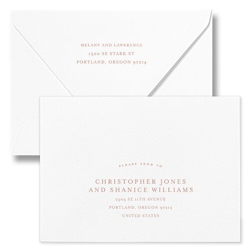 Floral Adornment Bridal Shower Invitation Euro Envelopes White Dusty Rose None Luxe Signature
