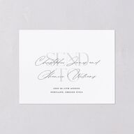 Overlay All-in-One Wedding Invitations Dark Navy Signature Light Both Recipient and Return Addresses No