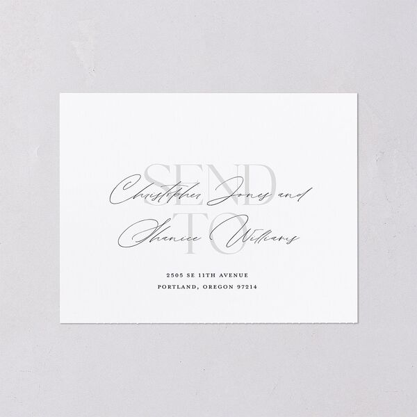 Overlay All-in-One Wedding Invitations Dark Navy Signature Light Both Recipient and Return Addresses No