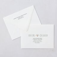 Gatsby Deco Arch Save The Date Card Euro Envelopes White Dark Emerald Both Recipient and Return Addresses Luxe Signature