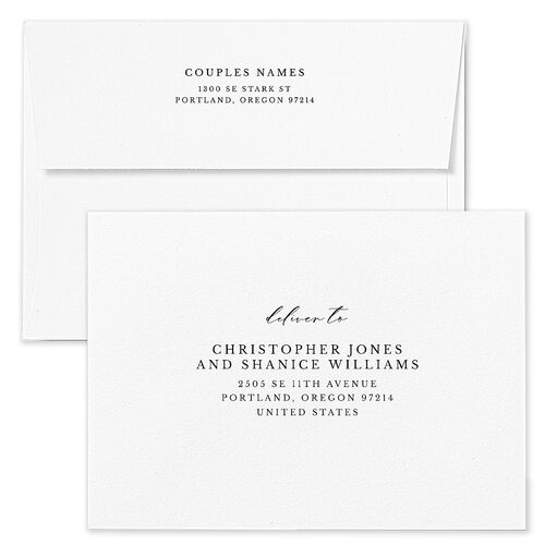 Eucalyptus Frame Foil Rehearsal Dinner Invitation Envelopes Blue Standard Pure White Both Recipient and Return Addresses Signature