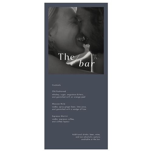 You and Me Menus Midnight Navy Signature