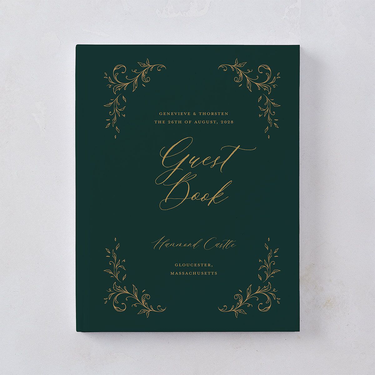 Dark Vintage Fantasy Guest Books Dark Emerald