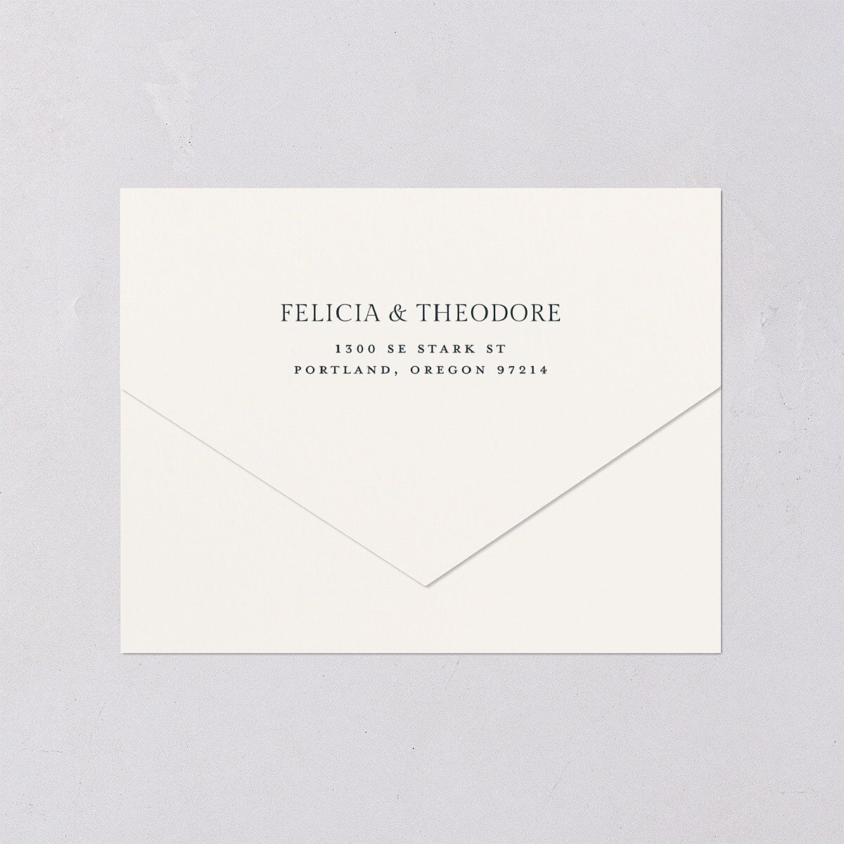 Elegant Mountain Border All-in-One Wedding Invitations Meadow Signature Light Both Recipient and Return Addresses No