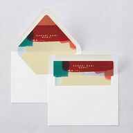 Baby's First Kwanza Painted Watercolor Euro Envelope Liners Red Clay Luxe