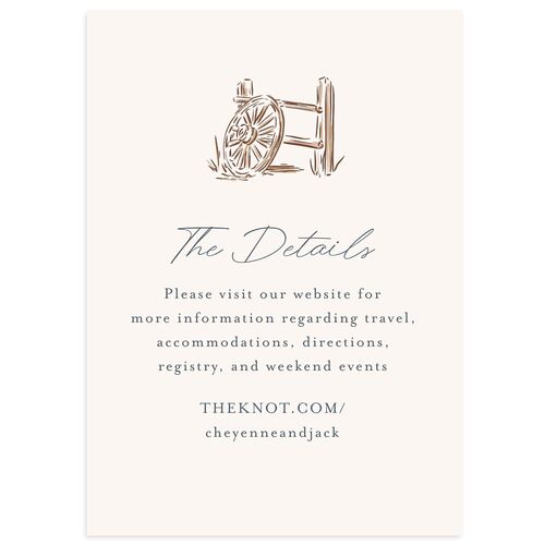 Western Wild Horses Wedding Event Detail Cards Falcon Signature Standard
