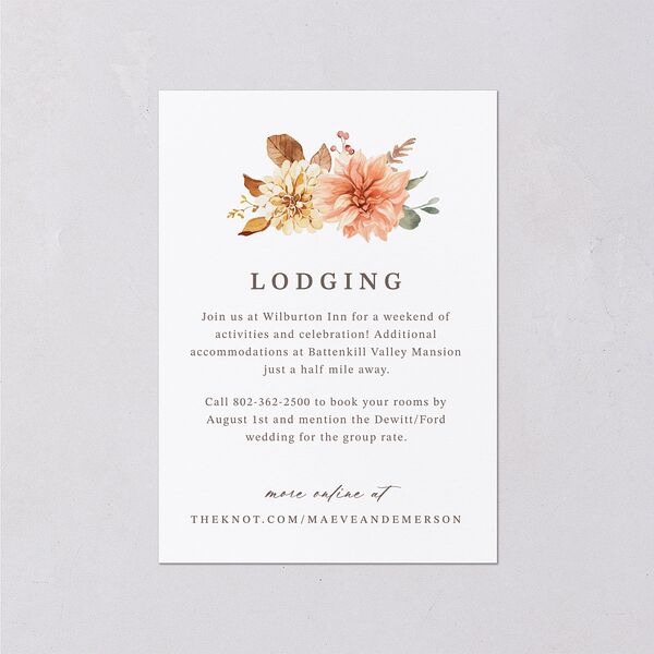 Elegant Botanical Autumn Floral Wedding Attire Cards Soft Peach Signature Standard