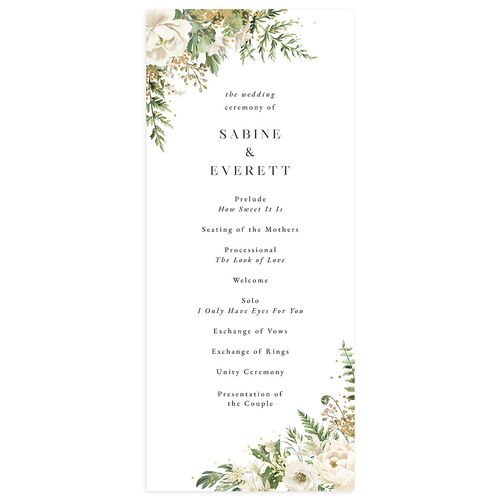 Gilded Fern Frame Botanical Wedding Programs Gold Linen Signature
