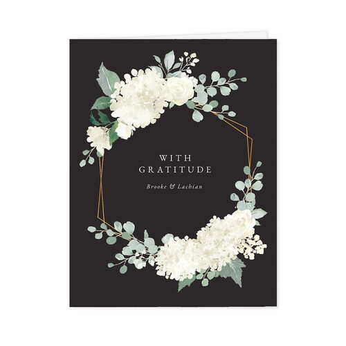 Elegant Hydrangea Thank You Cards Charcoal