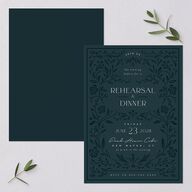 Storybook Filigree Rehearsal Dinner Invitations Dark Night Signature Blank Standard