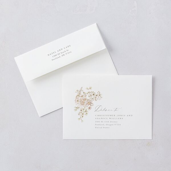 Luxury Floral Archway Wedding Invitations Dijon Signature Blank No Standard