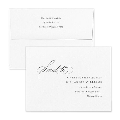 Classic Flourish Thank You Card Envelopes White Medieval Grey Recipient Address Signature Standard