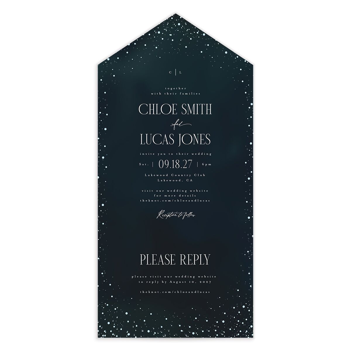 Sparkling Night All-in-One Wedding Invitations