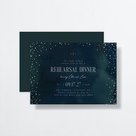 Sparkling Night Rehearsal Dinner Invitations Navy Signature