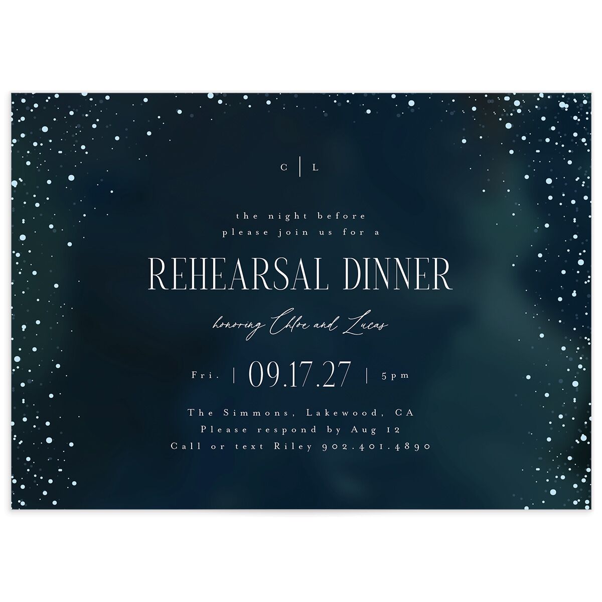 Sparkling Night Rehearsal Dinner Invitations