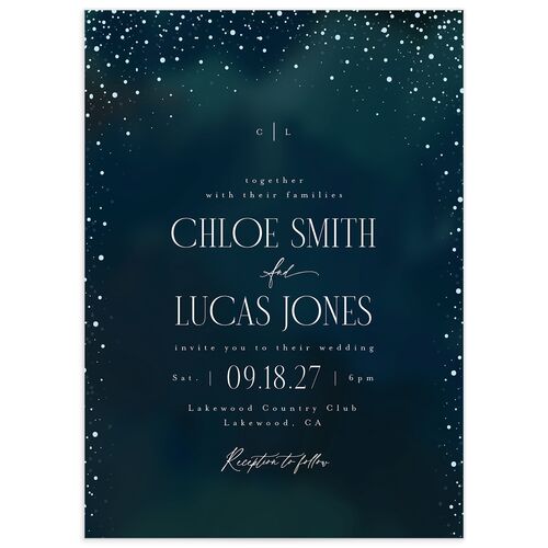 Sparkling Night Wedding Invitations - Blue