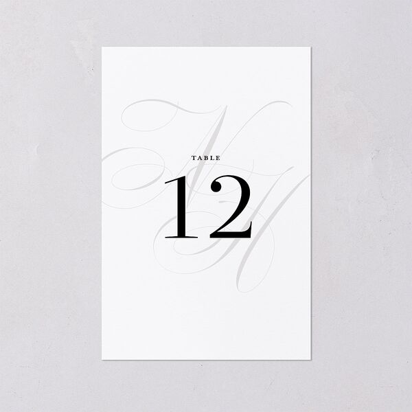 Elegant Monogram Table Numbers Pure White Signature