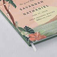 Vintage Hawaiian Island Wedding Guest Book Eucalyptus