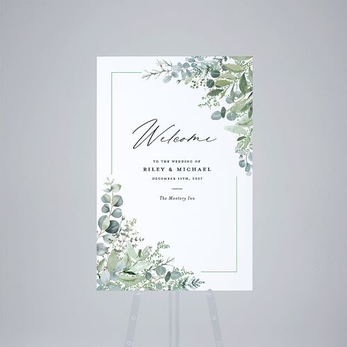 Gorgeous Greenery Standard Welcome Sign Large Pure White Standard Outdoor Corrugated L Welcome