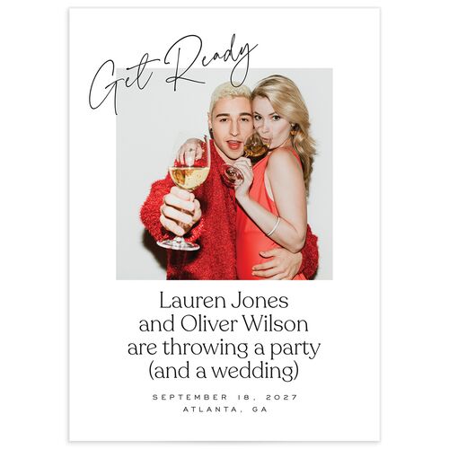 Get Ready Save the Date Cards Pure White Signature smooth No
