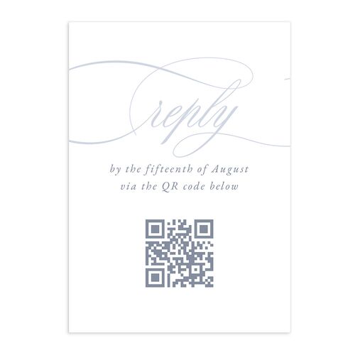 Timeless Classic Foil QR Code RSVP Cards Dusty Blue Signature Standard