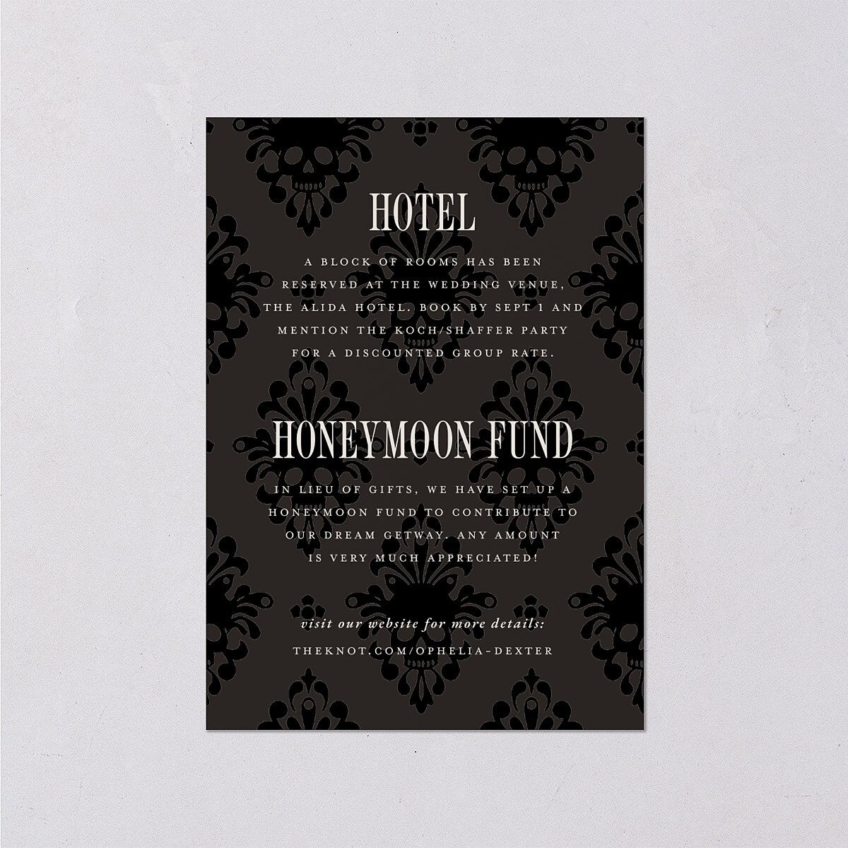 Til Death Gothic Photo Wedding Enclosure Cards Sand Signature Standard