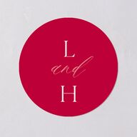 Chinese Phoenix Fenghuang Wedding Stickers Rose Pink Circle