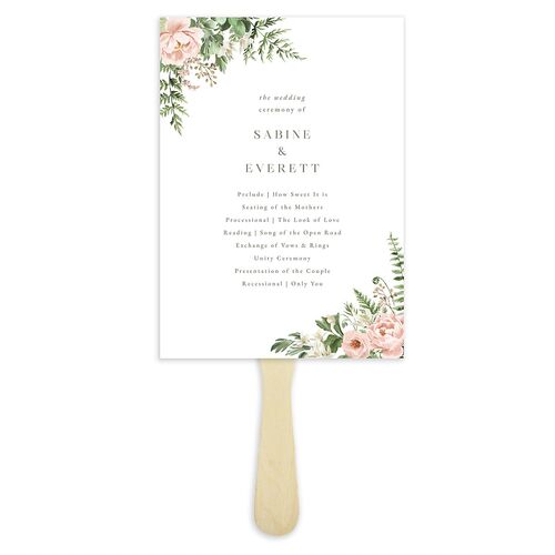 Floral Fern Frame Fan Programs Shell Pink Signature Standard