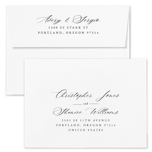 Floral Accent Wedding Invitation Envelopes Terracotta Off-White Return Address Standard Signature