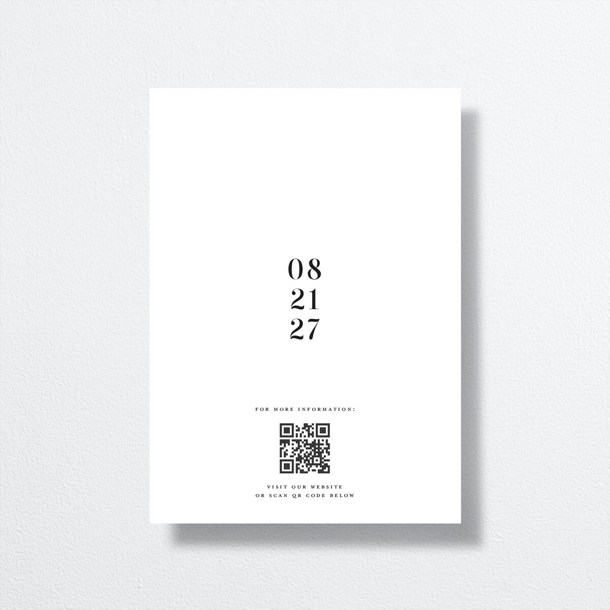 Portrait Gallery Save the Date Cards Pure White Signature smooth No