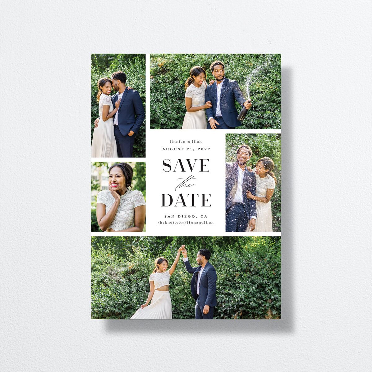 Portrait Gallery Save the Date Cards Pure White Signature smooth No