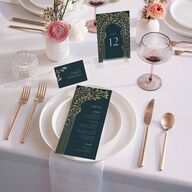 Arboretum Archway Foil Place Cards Gold Dark Night Signature