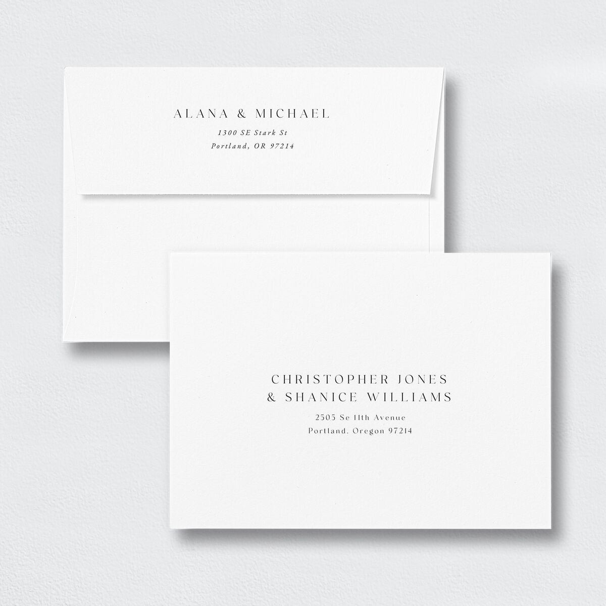 Landscape Gallery Save The Date Card Envelopes White Standard Pure White Both Recipient and Return Addresses