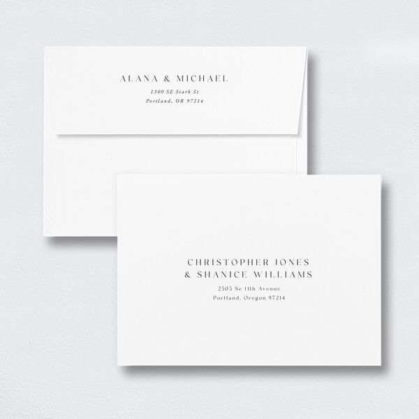 Landscape Gallery Save The Date Card Envelopes White Standard Pure White Both Recipient and Return Addresses