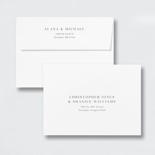 Landscape Gallery Save The Date Card Envelopes White Standard Pure White Both Recipient and Return Addresses