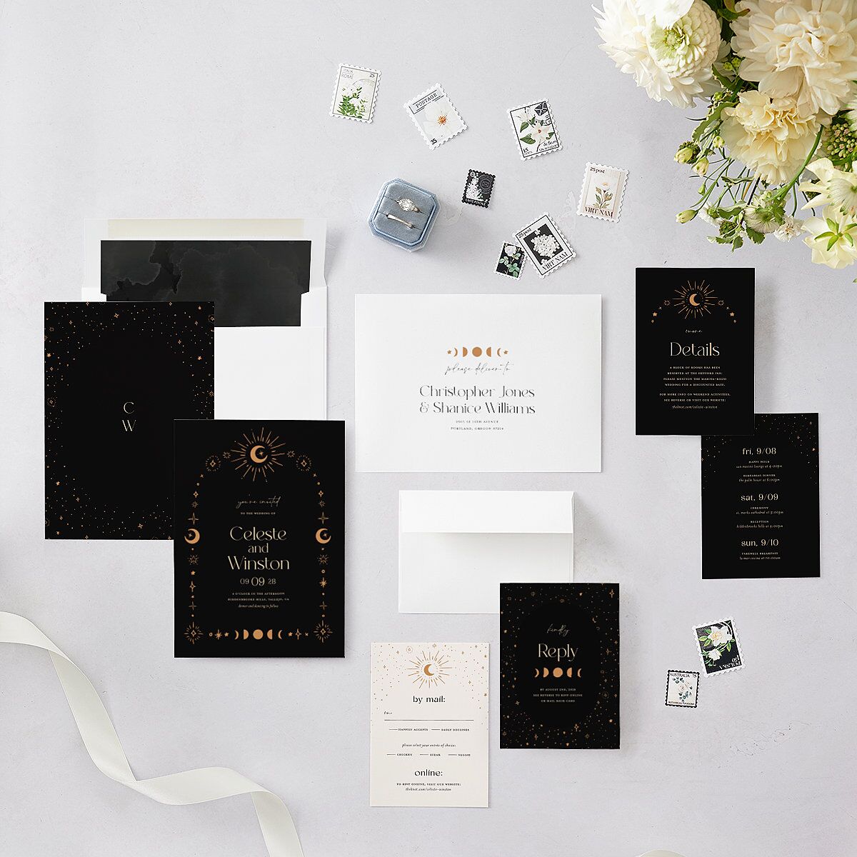 Celestial Galaxy Wedding Invitations — view 5