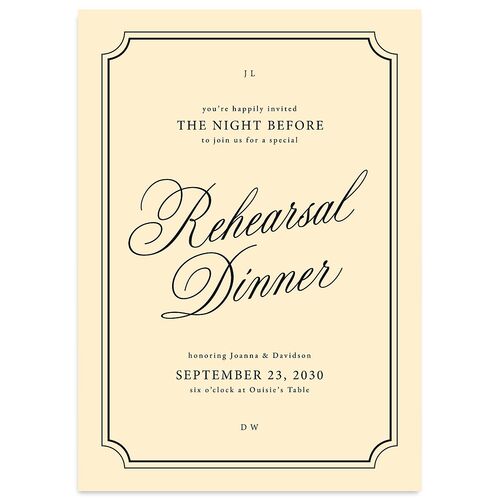 We're Getting Married Rehearsal Dinner Invitations Licorice Signature Blank Standard