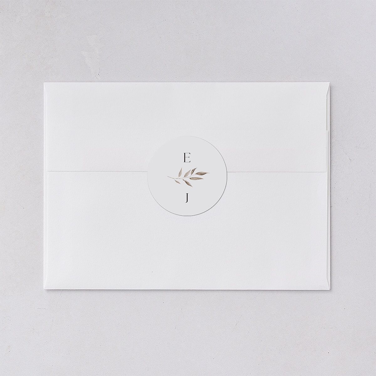 Leafy Rustic Monogram Wedding Stickers Cotton Sticker