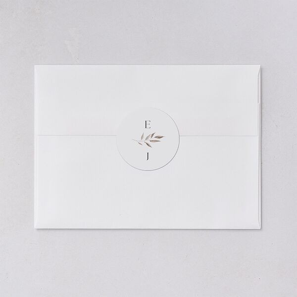 Leafy Rustic Monogram Wedding Stickers Cotton Sticker