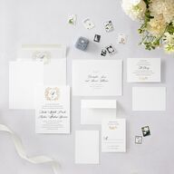 Formal Crest Wedding Invitations Gold Pure White Signature Blank No Standard
