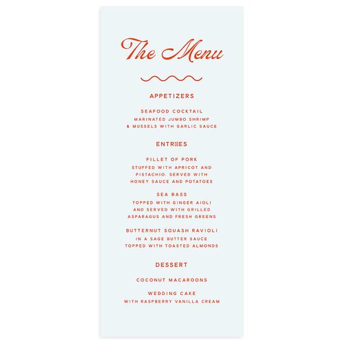 Cabana Stripes Menus Pastel Blue Signature