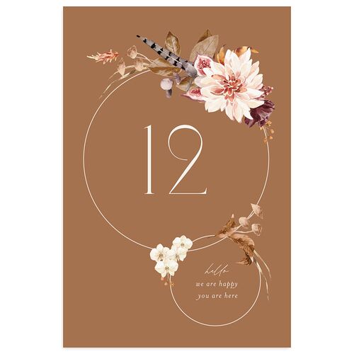 Eclectic Adornment Table Numbers Camel Signature
