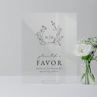 Natural Monogram Acrylic Favor Tabletop Sign Small Midnight Navy Standard Acrylic S Tabletop Favor