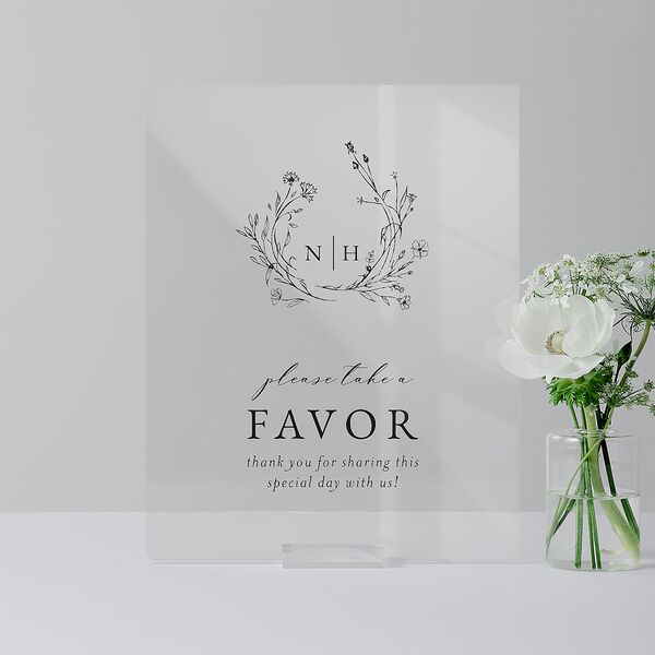Natural Monogram Acrylic Favor Tabletop Sign Small Midnight Navy Standard Acrylic S Tabletop Favor