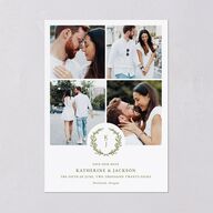 Monogram Branch Gallery Save the Date Cards Olive Signature smooth Blank No