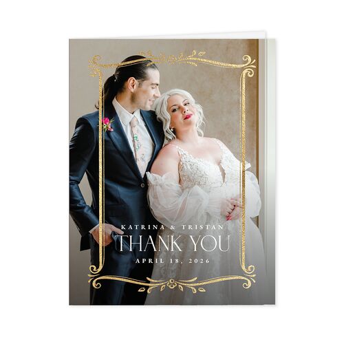 Once Upon a Time Thank You Cards Gold Eggplant