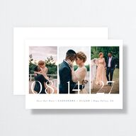Triptych Date Save the Date Cards Pure White Signature smooth No Standard