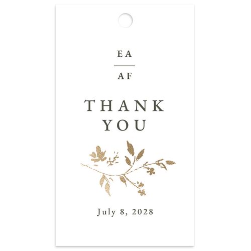 Timeless Floral Foil Favor Gift Tags Gold Thyme Signature