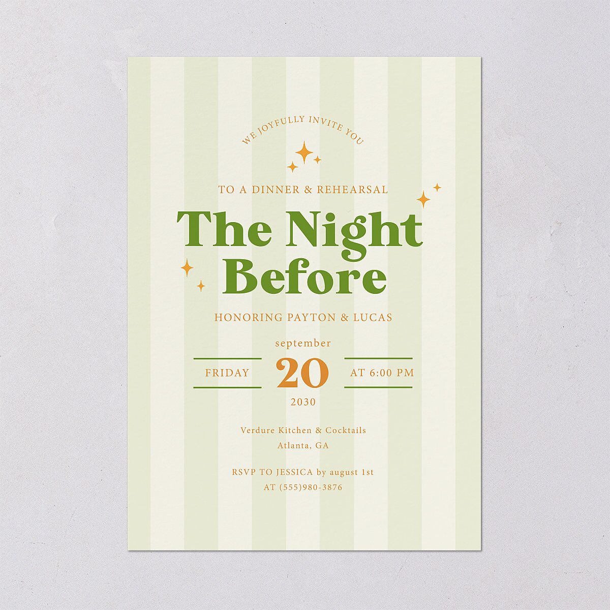 Colorful Retro Stripes Rehearsal Dinner Invitations Sea Foam Signature Blank Standard