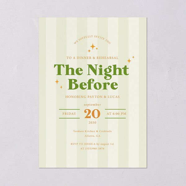 Colorful Retro Stripes Rehearsal Dinner Invitations Sea Foam Signature Blank Standard